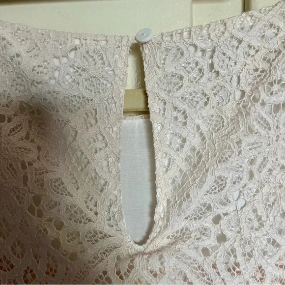 NWT Sundance Julia Blush Tiered Lace Dress Short Sleeves Size Large - Picture 7 of 13